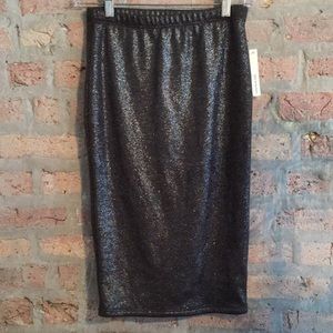 June & Hudson metallic grey pencil skirt